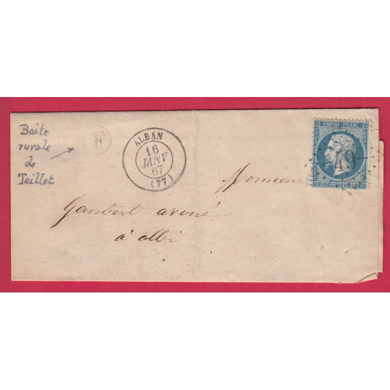 N°22 GC 49 ALBAN TARN BOITE RURALE F TEILLET POUR ALBI LETTRE COVER