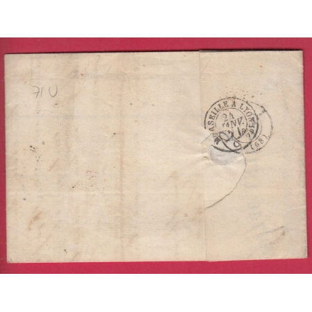 GUERRE 1870 ANTIBES ALPES MARITIMES PP ROUGE 23.01.1871 27EME REGIMENT DE LIGNE LETTRE COVER