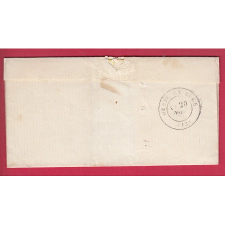 GUERRE 1870 SERQUIGNY EURE 13.11.1870 SERVICE MILITAIRE PP ROUGE POUR ORBEC CALVADOS LETTRE COVER
