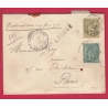 N°75 82 LE HAVRE LE PORT SEINE INFERIEURE LETTRE CHARGE POUR PARIS COVER