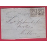 N°66 PAIRE PARIS BT MAZAS JUILLET 1876 POUR MULHOUSE HAUT RHIN ALSACE LORRAINE ALLEMAGNE FER A CHEVAL LETTRE COVER