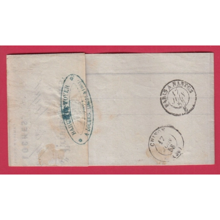 N°14 PAIRE TB PC 1745 LOCHES POUR CHINON INDRE ET LOIRE LETTRE COVER