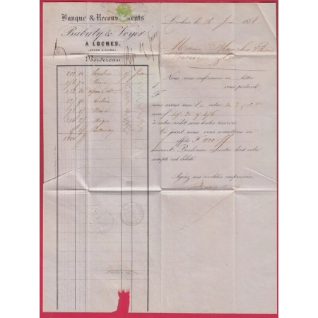 N°14 PAIRE TB PC 1745 LOCHES POUR CHINON INDRE ET LOIRE LETTRE COVER