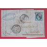 N°22 PRECUSEUR APRES LE DEPART 21 ET 22 NOV 1865 GC 1989 LAVAUR TARN POUR CASTRES LETTRE COVER