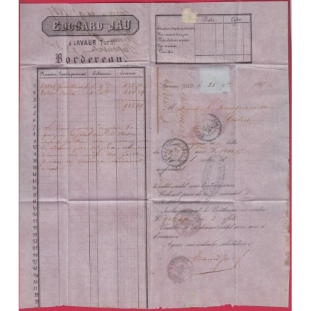 N°22 PRECUSEUR APRES LE DEPART 21 ET 22 NOV 1865 GC 1989 LAVAUR TARN POUR CASTRES LETTRE COVER