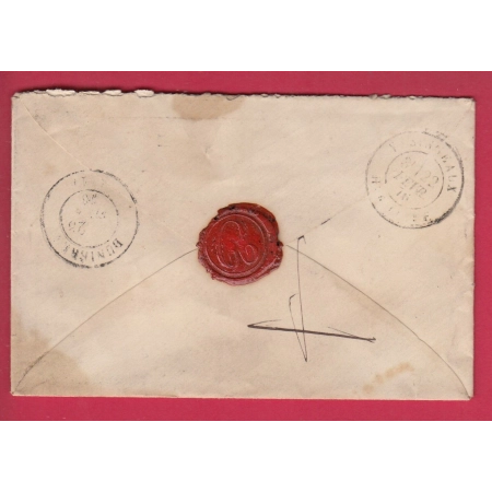 N°60 GC 3592 ST FERREOL D'AUROURE HAUTE LOIRE POUR DUNIERES 1876 INDICE 14 LETTRE COVER