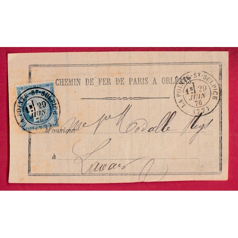 N°60 CAD TYPE 17 LA POINTE ST SULPICE TARN DEVANT DE LETTRE COVER