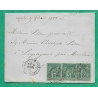 N°75 BANDE DE 3 SAGE CAD TYPE 18 CLERMONT FERRAND PUY DE DOME POUR MAURIAC CANTAL 1888 LETTRE COVER FRANCE