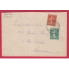 ALSACE LORRAINE N°135 136 JETTIGEN HAUT RHIN CACHET ALLEMAND 1918 POUR STRASBOURG LETTRE COVER