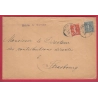 ALSACE LORRAINE N°135 130 TERVILLE TERWEM MOSELLE 1919 CACHET ALLEMAND POUR STRASBOURG ALLEMAGNE LETTRE COVER