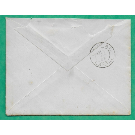 N°75 BANDE DE 3 SAGE CAD TYPE 18 CLERMONT FERRAND PUY DE DOME POUR MAURIAC CANTAL 1888 LETTRE COVER FRANCE