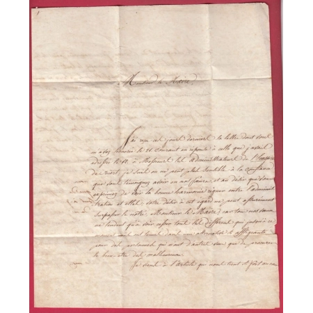 MARQUE 79 MORTAGNE SUR SEVRE VENDEE POUR NIORT DEUX SEVRES 1827 INDICE 11 LETTRE COVER