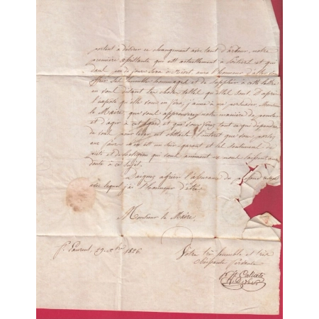 MARQUE 79 MORTAGNE SUR SEVRE VENDEE POUR NIORT DEUX SEVRES 1827 INDICE 11 LETTRE COVER