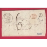CAD TYPE 14 CAMARES AVEYRON BOITE RURALE J FAYET DECIME RURAL POUR VOIRON ISERE 1840 LETTRE COVER
