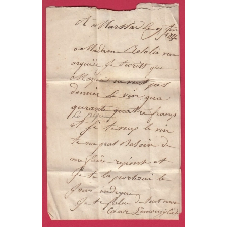 CAD TYPE 15 ALBI TARN BOITE RURALE D MARSSAC SUR TARN 1852 POUR CARMAUX LETTRE COVER