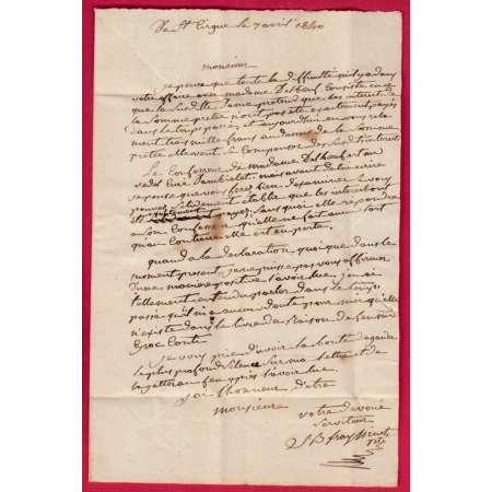 CURSIVE 77 VALENCE TARN BOITE RURALE N ST CIRGUE DECIME RURALE TAXE LOCALE 1 POUR ALBI 1840 LETTRE COVER