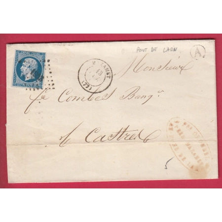 N°14 PC 1943 MAZAMET TARN BOITE RURALE A PONT DE LARN POUR CASTRES LETTRE COVER