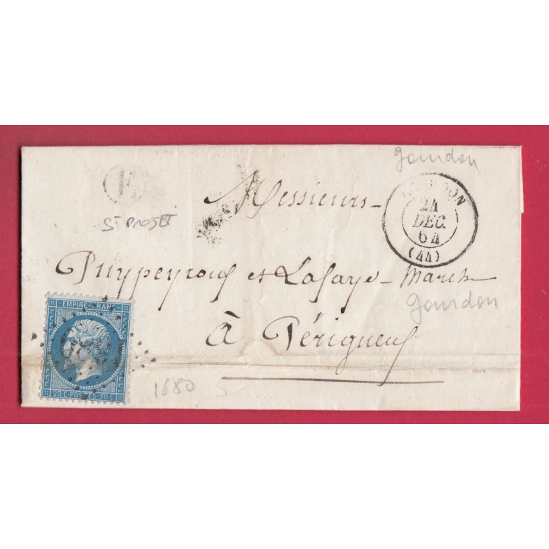 N°22 GC 1680 GOURDON LOT BOITE RURALE E ST PROJET POUR PERIGUEUX DORDOGNE LETTRE COVER