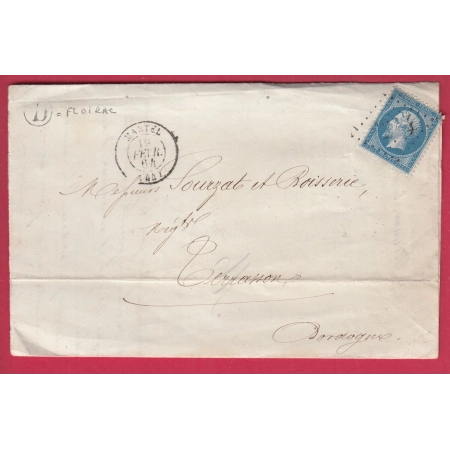 N°22 GC MARTEL LOT BOITE RURALE D FLOIRAC POUR TERRASSON DORDOGNE LETTRE COVER