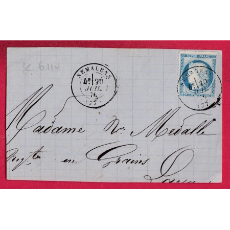 N°60 CAD TYPE 17 SEMALENS TARN POUR LAVAUR DEVANT DE LETTRE COVER
