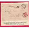 TAXE N°33 LETTRE NON AFFRANCHIE  CONVOYEUR LIGNE ST DIE LUNEVILLE MEURTHE ET MOSELLE DETAXE MENTION SERVICE AU DOS
