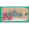 N°362 x3 + 369 x3 MIXTE SEMEUSE PAIX ETIQUETTE DE COLIS RECOMMANDE OPR ARGENTEUIL POUR COMMERCY MEUSE 1939 COVER FRANCE