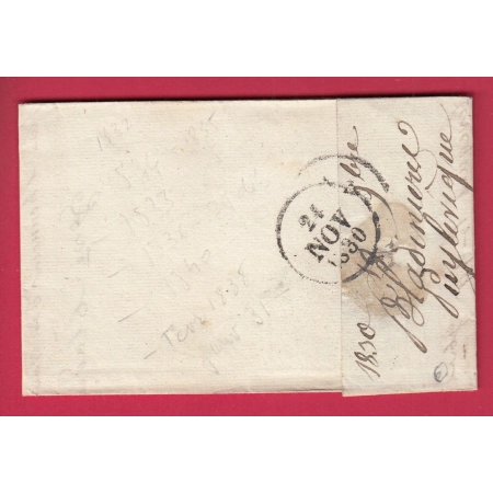 CURSIVE 44 PUY L'EVEQUE LOT CAD TYPE 12 FUMEL LOT ET GARONNE 1830 POUR AGEN  LETTRE COVER