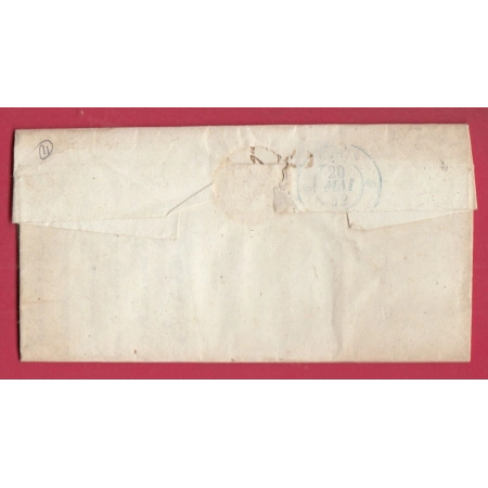 CURSIVE 62 LE VERNET LA VARENNE PUY DE DOME BOITE RURALE C LA FAURIE DECIME RURAL POUR PARIS 1842 LETTRE COVER