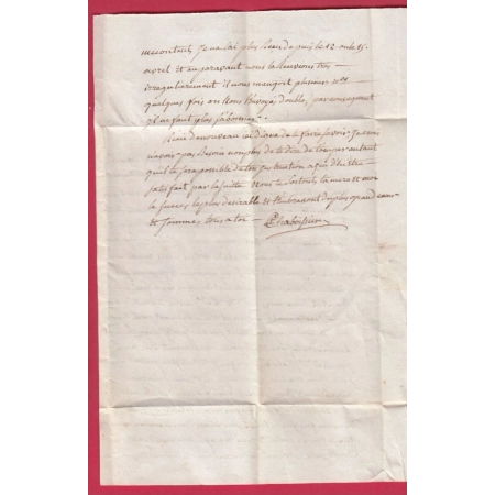 CURSIVE 62 LE VERNET LA VARENNE PUY DE DOME BOITE RURALE C LA FAURIE DECIME RURAL POUR PARIS 1842 LETTRE COVER