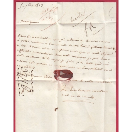 MARQUE 46 MENDE LOZERE TAXE ANNULE FRANCHISE VERIFIEE POUR PARIS 1813 LETTRE COVER