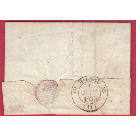 CURSIVE 11 PONT DE SALARS BOITE RURALE B SALLES CURAN AVEYRON DECIME RURAL TAXE LOCALE 1 POUR MILLAU LETTRE COVER