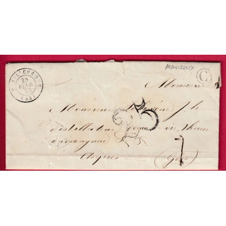 CAD TYPE 13 PUY L'EVEQUE LOT BOITE RURALE C MAUROUX  LETTRE COVER