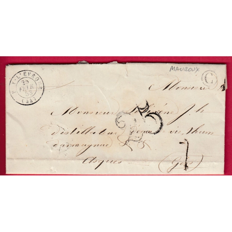 CAD TYPE 13 PUY L'EVEQUE LOT BOITE RURALE C MAUROUX  LETTRE COVER