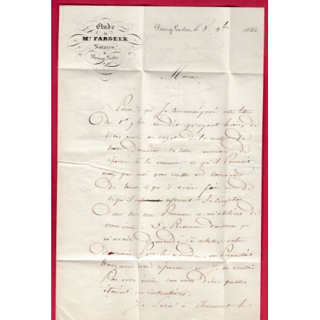 CURSIVE 62 BOURG LASTIC TAXE MODIFIE TROUVE A LA BOITE 1844 POUR ST CIRGUES PUY DE DOME LETTRE COVER