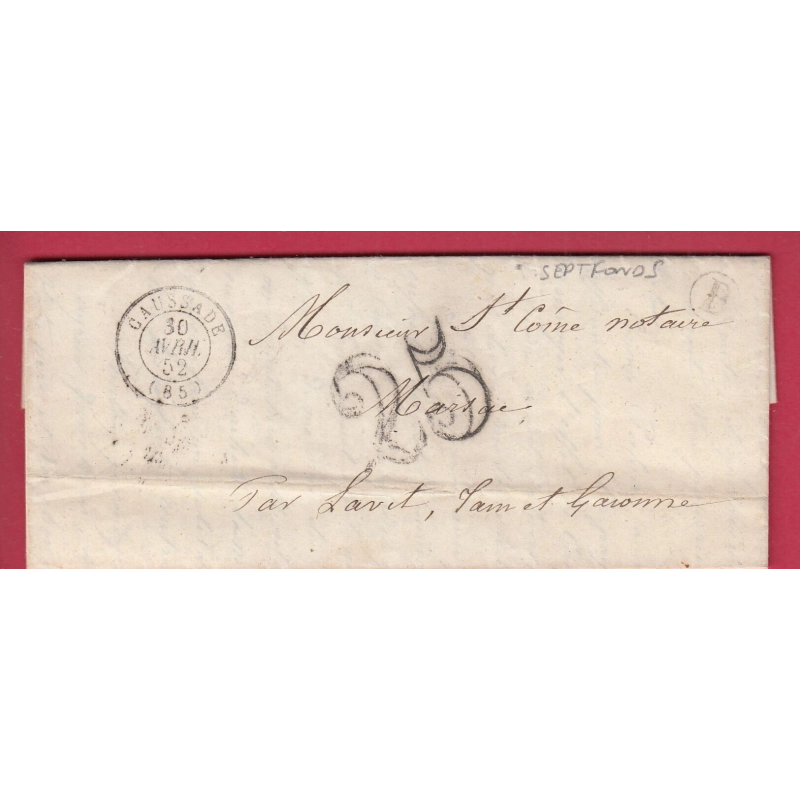 CAD TYPE 15 CAUSSADE TARN ET GARONNE BOITE RURALE B SEPT FONDS POUR LAVIT LETTRE COVER