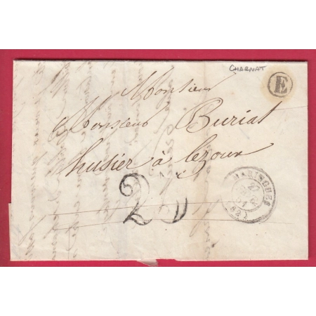 CAD TYPE 15 MARINGUES PUY DE DOME BOITE RURALE E CHARNAT POUR LEZOUX LETTRE COVER