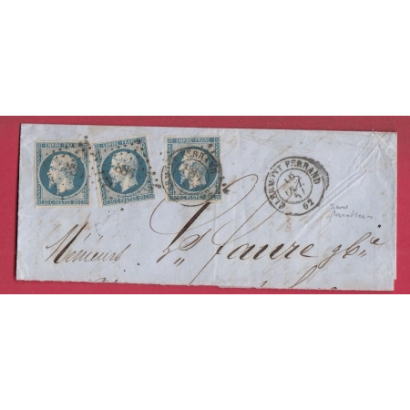 N°14 X3 PC 886 + UN CAD CLERMONT FERRAND PUY DE DOME ENVELOPPE INCOMPLETE LETTRE COVER