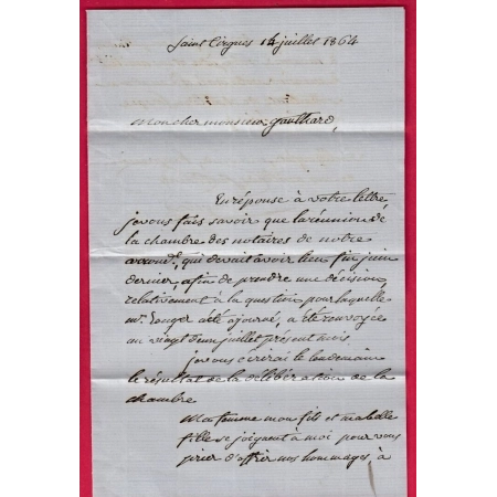 N°22 GC 862 CHAMPEIX PUY DE DOME BOITE RURALE B ST CIRGUES  POUR ST GERMAIN LEMBRON LETTRE COVER