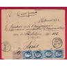 N°58 60 X4 GC1029 LA CIOTAT BOUCHES DU RHONE LETTRE CHARGE POUR PARIS LETTRE COVER