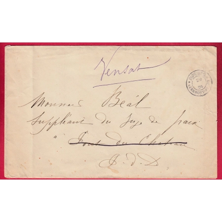 IMPRIME PP CLERMONT FERRAND 1905 PUY DE DOME POUR PONT DU CHATEAU REEXPEDIE VENSAT LETTRE COVER