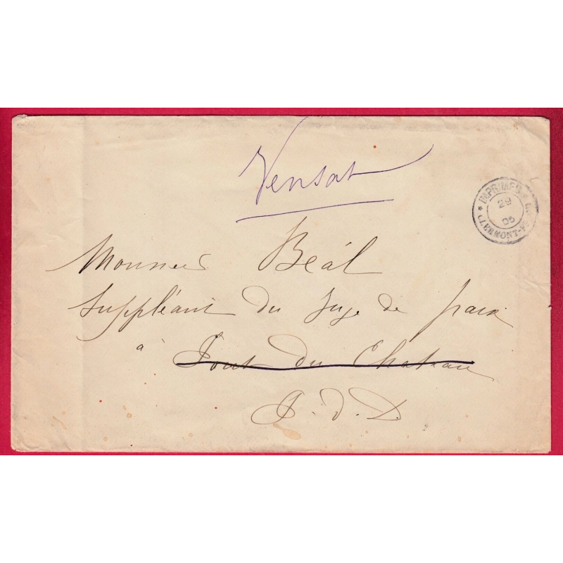 IMPRIME PP CLERMONT FERRAND 1905 PUY DE DOME POUR PONT DU CHATEAU REEXPEDIE VENSAT LETTRE COVER