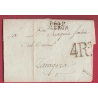 MARQUE P64P OLERON BASSES PYRENEES TAXE 4 RELAS ESPAGNE ZARAGOZA 1817 LETTRE COVER
