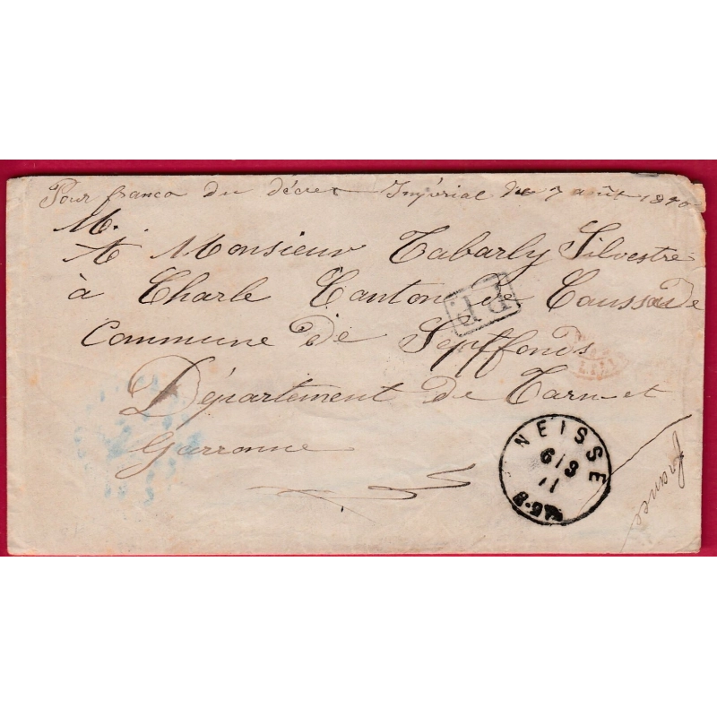 GUERRE 1870 PRISONNIER  GUERRE EN PRUSSE PP ENCADRE NEISSE ALLEMAGNE SILESIE NYSA POLOGNE POUR SEPTFONDS TARN ET GARONNE