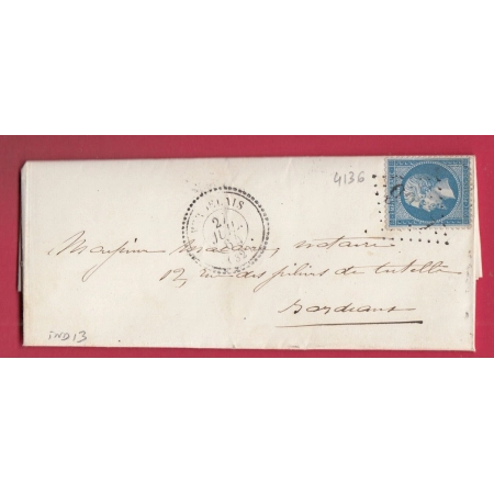 N°22 GC 4136 VERDELAIS GIRONDE CAD TYPE 22 POUR BORDEAUX INDICE 13 LETTRE COVER