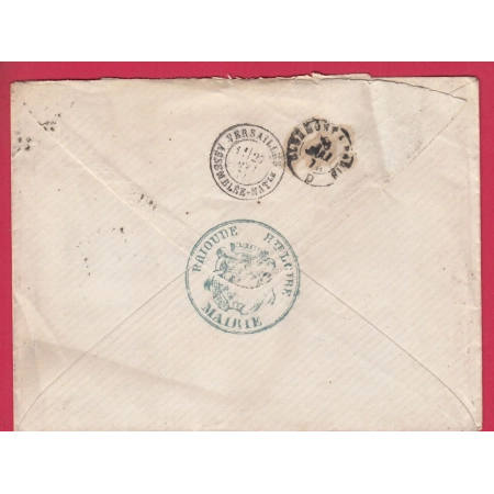 N°60 CONVOYEUR STATION BRIOUDE HAUTE LOIRE POUR VERSAILLES ASSEMBLEE NATIONALE MENTION POIDS VERIFIE LETTRE COVER