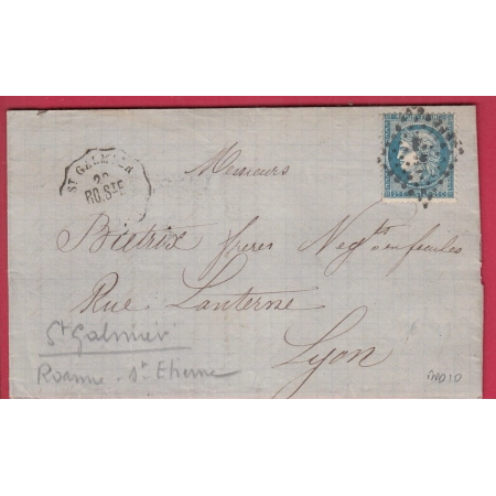 N°60 CONVOYEUR STATION ST GALMIER LOIRE POUR LYON INDICE 10 LETTRE COVER