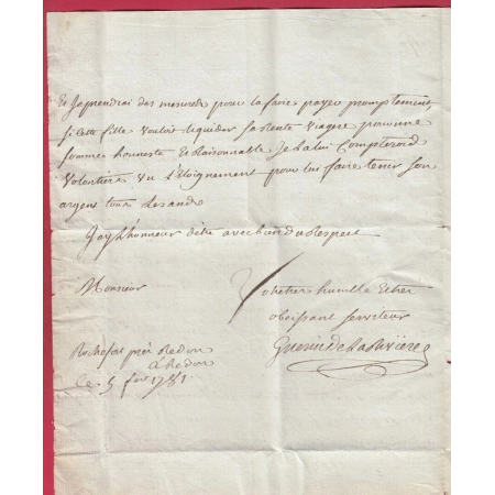 MARQUE PLOERMEL MORBIHAN LENAIN N°5 1781 POUR NANTES LETTRE COVER