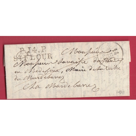 MARQUE P14P ST FLOUR CANTAL 1828 POUR MUR DE BARREZ AVEYRON LETTRE COVER