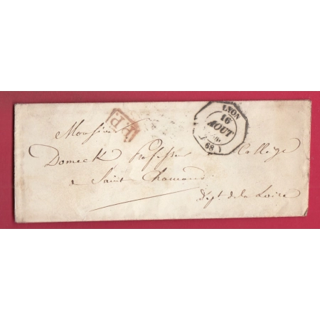 CAD ESSAI HEXAGONAL LYON RHONE + PP ROUGE POUR ST CHAMOND LOIRE LETTRE COVER