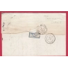 N°13 X2 PARIS CERCLE DE POINTS 1366 + 3310 POUR CHATEAU THIERRY AISNE 1862 LETTRE COVER ETIQUETTE PUB